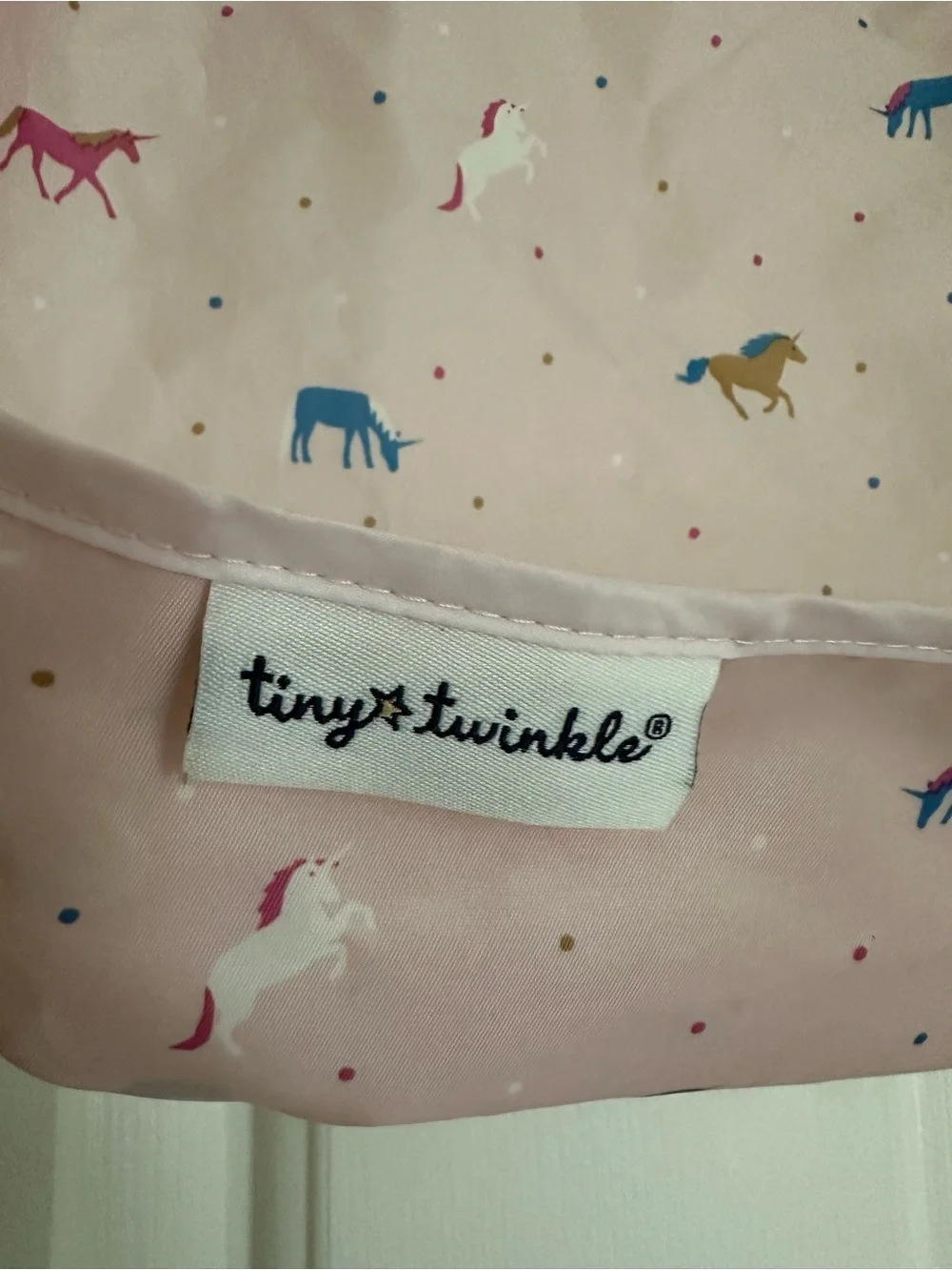 Tiny Twinkles Pink Unicorn Long-Sleeve Bib Smock for Kids
